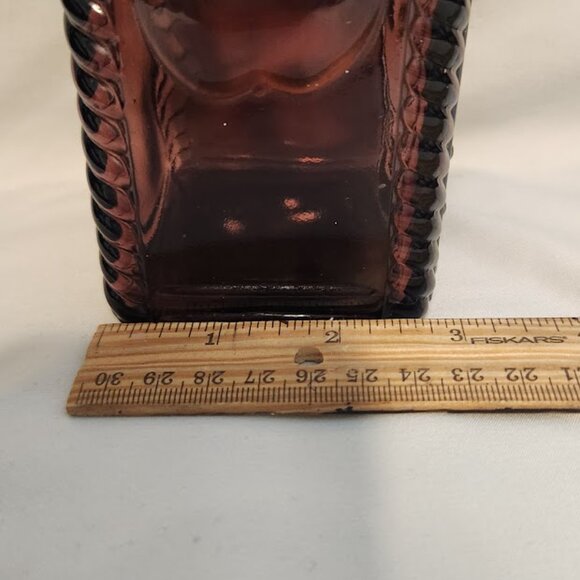 Vintage 60's Berring's Apple Bitters Square deep Amethyst Glass Bottle PA USA - Picture 5 of 10